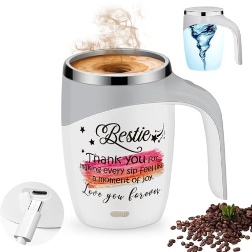 Automatic Magnetic Self Stirring Coffee CUPS - Electric Mixing Mug, Rechargeable Electric Stirring Mug for Coffee, Milk, Cocoa, and Other Beverages – Ideal Gift for Best Friends, Bffs, Bestie