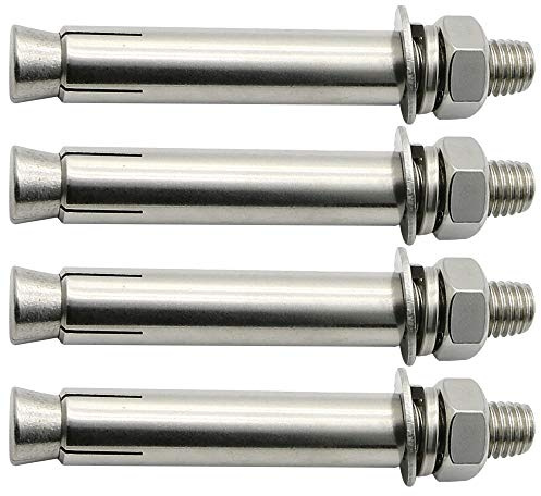 Spreizdübel, Ankerbolzen, Dehnschraube Ankerbolzen 304 Edelstahl M8 x (50-200mm) Silber 4er Pack