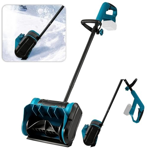 Roadtime Spazzaneve a batteria per Makita da 18 V (senza batterie), 1000 W, spazzaneve senza spazzole, 3300 RPM, spazzola da neve cordless, manico per pala da neve 1,3 m, distanza di lancio 8 m