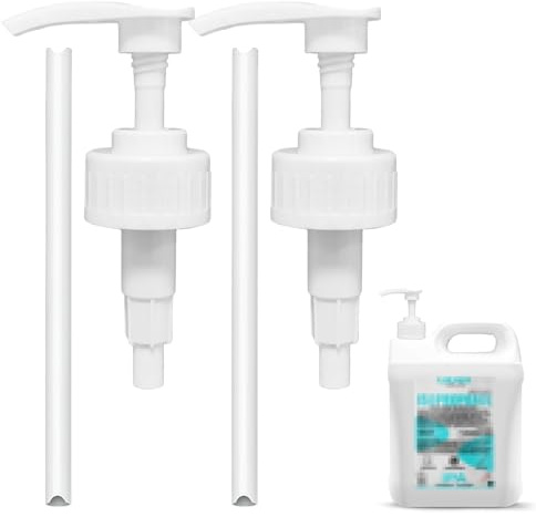 2 Pcs Pelican-Pumpspender für Isopropanol 5,0 Liter Behälter, Pumpspender für 38/410 Gewindebehälter – Ein Hub Entspricht 4ml Dosierung Ideal für 5 Liter Isopropanol, Reiniger, Alkohol, Öle