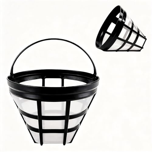 2 Stück Dauer-Kaffeefilter Größe 4,Wiederverwendbarer Filter für 8-12 Tassen Kaffee, Mit Edelstahlgewebe,Wiederverwendbarer Kaffee Dauerfilter, Waschbar