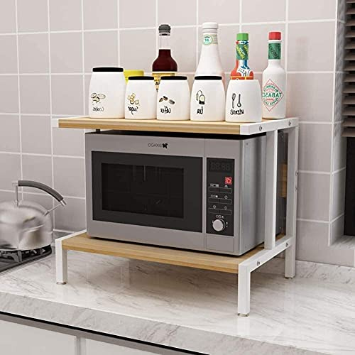Étagère de four à micro-ondes, étagère de comptoir à 3 niveaux pour cuisine, support de grille-pain avec capacité de charge de 30 kg pour rangement d'ustensiles de cuisine