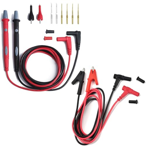 4PCS Multimeter Test Leads Kit, 1000V/20A, Banana Plug to Alligator Clips | Electrical Test Probes for Digital Multimeters & Electronic Testing