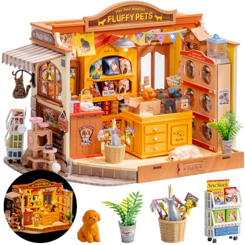 Rolife DIY Miniatura Casa de Muñecas Fluffy Friends Store 397 Pzs Madera