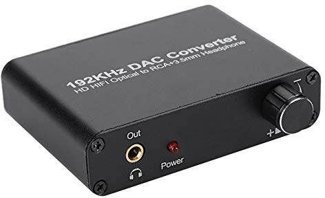 ASHATA 192KHz DAC Konverter Wandler,Digital zu Analog Audiowandler Decoder Audio Konverter,5.1 Digital SPDIF Optisch Caaxial Toslink Analog Stereo Audio 3,5mm Adapter für