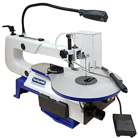 CHARNWOOD SS16F Variable Speed 16 Scroll Saw with Foot Pedal, LED, Rotary Drive & Tools