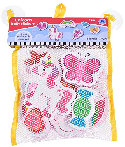 KandyToys 16-teiliges Badespielzeug mit Einhornmotiv in Hängetasche | Badespielzeug für Kinder | Einhorn-Spielzeug