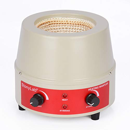 stonylab Manteau Chauffant, Chauffer et Agiter Manteau Chauffant de Laboratoire Électrique avec Agitateur Magnétique 0-1600 TR/Min Contrôle de Température 220V / 380 ℃ 250W, 500 ml
