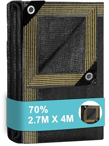 BeGrit Garten Schattierungsnetz 70% Schattennetz 3m x 4m Schwarz | Gewächshaus Schattiernetz Sonnensegel mit Ösen Pflanze Sonnenschutz Sonnenschutznetz für Gemüsegarten Blumen Scheune Hof Dach