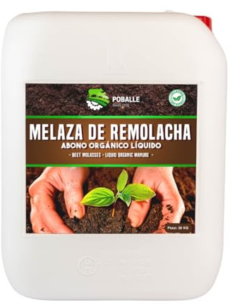 MELAZA POBALLE para COMPOST – Cultivo, cosechas y plantas. Garrafa de 28 kg de MELAZA de Remolacha de alta pureza.