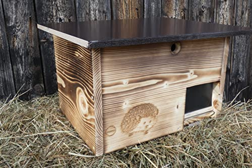 Qualität aus Niederbayern ARBRIKADREX Igelhaus 45cm x 40cm x 28cm Igelhotel 20mm Vollholz Winterfest Kein Bausatz: easytouch-Rattenklappe und Boden, optional mit Labyrintheingang,