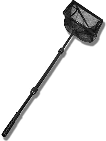 Dtoterul Rete da pesca per acquari, rete da pesca estensibile, retino galleggiante, retino da pesca, asta telescopica pieghevole a maglia fine per acquari e acqua dolce e salata