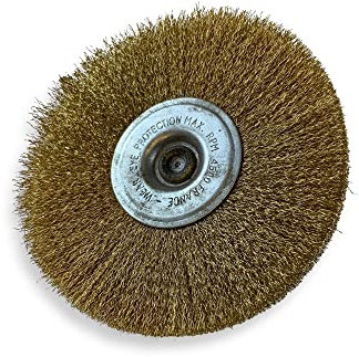 Lot de 6 brosses rotatives circulaires métalliques sur tige Ø 125 mm | Fil laiton souple Ø 0,20 mm | Epaisseur 18 mm | 3 rangs | Pour perceuse ou visseuse à mandrin | Kibros 2612LV18x6