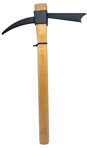 Tradineur - Azada con 1 Pico y Mango de Madera - Fabricado en Acero - Diseño ergonómico - Fácil y cómodo - Herramienta Manual - 36 x 6,3 x 22 cm - Modelo Aleatorio