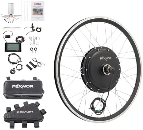 PEXMOR Electric Bike Conversion Kit, 20/24 Front Wheel Ebike Conversion Kit, 36V 750W Electric Bike Hub Motor Kit w/3 Mode Controller/PAS/LCD Display/Twist Throttle Electric Bicycle Ebike Kit
