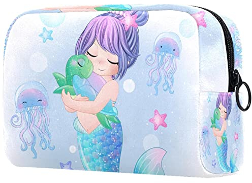 Meerjungfrau und Schildkröte Niedlich Schminkpinsel Beauty Bag Organizer Kosmetiktasche