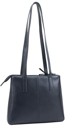 Lloyd Baker London Zip Top Echtleder Tote Bag Schultertasche Damen Leder Handtasche HAMPI, navy, 30 Centimeters , Medium