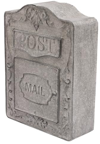 OUBUBY Wandbriefkasten, Vintage Briefkasten Heimdekoration Briefkasten aus Metall Briefkasten Im Alten Stil Rustikaler Briefkasten aus Metall Großer Briefkasten Geeignet für Haus Restaurant Büro