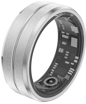 Cuifati Anillo inteligente de seguimiento de fitness, monitoreo del sueño, monitoreo de datos de salud, podómetro, anillo deportivo con aplicación para Android iOS, cerámica de acero inoxidable IP68