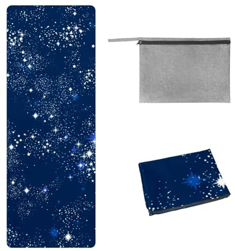 Eslifey Yoga-Handtuch, Weltraum-Galaxie-Konstellation, Sternzeichen, rutschfest, schweißabsorbierend, Hot Yogamatte, Handtuch für Hot Yoga, Pilates und Fitness, 185 x 68 cm