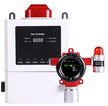 Détecteur de Fuite de gaz Détecteur de gaz Combustible antidéflagrant for CO O2 H2S CH4 LEL VOC, kit d'analyseur de détection de gaz Fixe pour la Maison, la Voiture, Le Camping(VOC(EC) Four Channel)