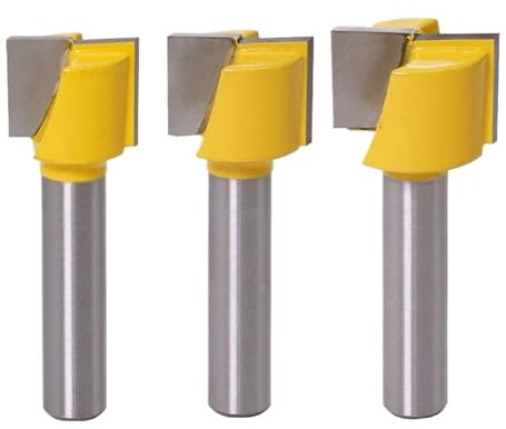 3-teiliges Fräserset mit 8-mm-Schaft und Bodenreinigung, 16 mm, 18 mm, 20 mm Schnittdurchmesser, Hartmetall-Schlitzfräser, Oberflächenhobel, CNC-Fräser, Schaftfräser