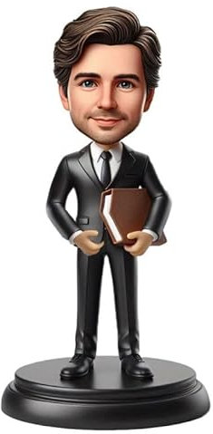 mydedor Wackelkopf-Figur, individuelle Puppe, Anwalt, Mann, handgefertigte Hobblehead-Skulptur für Vater, Kollegen, personalisierter Wackelkopf mit Bild
