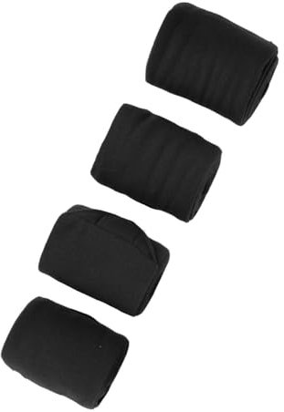 Pferdebeinbandage, Pferdebeinbandage, Schützend, Verstellbar, Stilvoll, 4 Stück, Weiches Fleece für den Reitsport (Black)