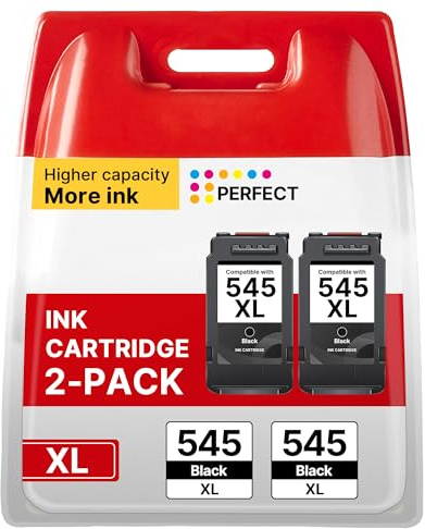545 XL 545XL Schwarz Druckerpatronen Kompatible für Canon PG-545 PG-545XL | PG 545 Schwarz für Canon Pixma MX495 TS3350 TS3150 TS3151 TS3450 TR4500 TR4550 TR4551 MG2550s MG2555s MG2950 MG3050 (2 Pack)