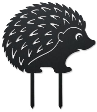 WADORN Igel Metall Außenstatuen Silhouette Niedlicher Igel Dekorative Gartenstecker Aus Metall Lustige Tiersilhouette Ornament Geschenk Für Garten Hugger Hinterhof Terrasse Rasenkunst Für Draußen