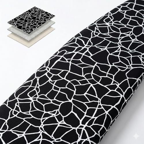 Umiin Bügelbrettbezug, 125 × 45 cm, Elastische & Dicke Bügelbrettbezüge mit Baumwolloberteil und 6 mm Filzpolsterung, Schwarz & Weiß