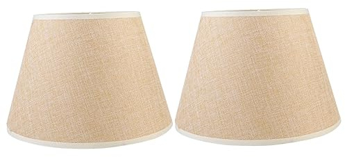 SEWOART Leinen Lampenschirm Beige Abnehmbar Tischlampenschirm Beleuchtungszubehör für Wohnzimmer Schlafzimmer