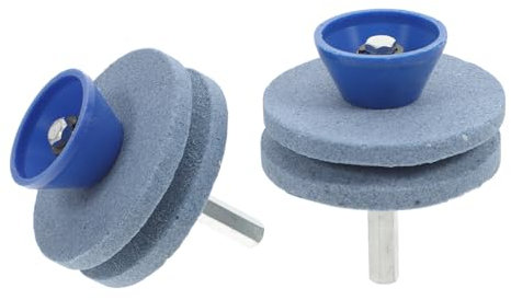 ibasenice 2pièces Affûteur De Lames De Tondeuse à Gazon Kit De Meules Doubles Outil De Pelouse Pour Perceuse Électrique Main Système Affûtage Résistant à Usure