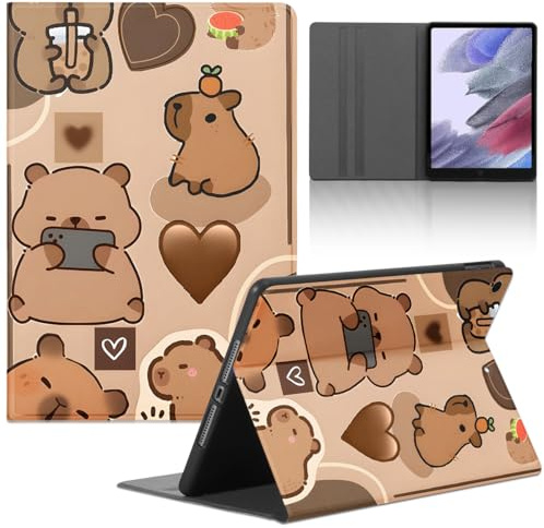Tablet Cover per Samsung Galaxy Tab A8 10,5 2021/2022 SM-X200/X205, Carino Anime Capybara Modello Cover con Funzione Pelle PU Holder Flip con Ultra Sottile Antiurto Regolabile Protezione Case