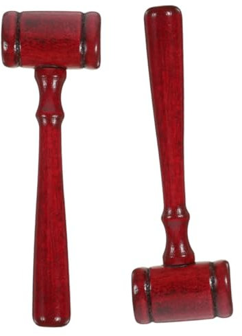 INOOMP 2pcs Judge Gavel Judge Hammer for Cosplay Role Play and Costume Accessories Design for Auction Courtroom and Halloween Events