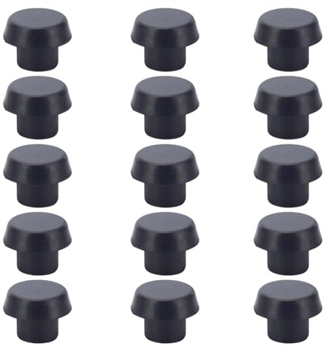 WEBEEDY 15 Stück Billard Queue Bodenabdeckung Schwarz Ersatz Billard Queue Bodenstecker Billard Queue Basis Schutz Ausrüstung Pool Queue Reparatur Zubehör 28x20x18mm