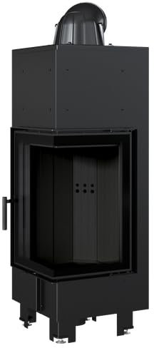 Kamineinsatz aus Stahl MBN rechts 10 kW Ø 200 schwarz Verkleidung