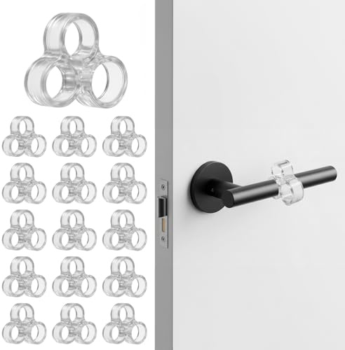 16Stk Türstopper Klinke,Türklinkenpuffer Allgemein Transparent Türgriff Schutz Türklinken Stopper Geeignet Für Ø15mm-Ø21mm,Hochelastische Türgriff Stopper,Türschutz Für Zimmertüren,Küche,Toilette,Büro