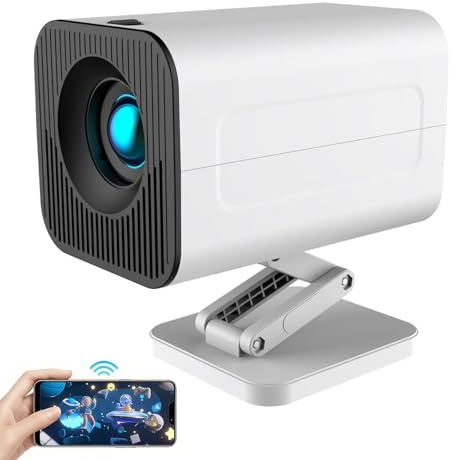 QIAOLET Mini Projector, 130 ANSI Lumens 720P Portable Movie Projector, WiFi 6 Screen Mirroring for Smartphone, Compatible with TV Stick/Tablet/USB/HDMI