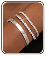 Adramata 3Pcs Armband Damen Silber 925 Stapelbar Armbänder Set Verstellbare Armkette Schlangenkette Armbänder für Frauen Damen Silber Armreif Armband Schmuck mit Geschenkbox
