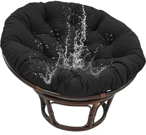 Generisch Polster FüR Papasansessel,Rundes Auflage, Bodenkissen Gepolstert Sitzkissen RattanstüHle Sitzkissen, FüR Korbsessel Outdoor GartenmöBel Sitzauflage Auflage,Schwarz,180cm
