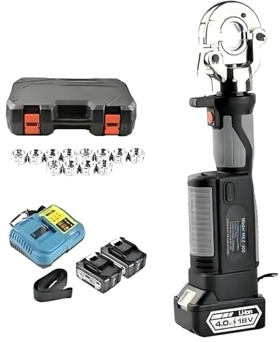 HuanEssentric Kit Strumenti Crimpatura Idraulici Elettrici Professionali Crimpatrice Efficiente per Capicorda per Terminali Elettrici E Cavi,Gamma 16-300 Mm²,Cast Steel