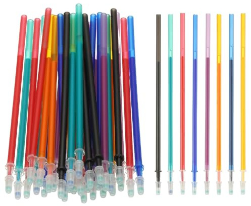 ROKZELT 40 x Farbene Radierbare Ersatzminen 0,5mm, Radierbare Ersatzminen, Radierbare Tintenpatronen, Farbene Radierbare Minen 8 Farben