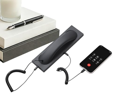Auricular De Teléfono Para Móviles - Teléfono Fijo De Mano Con Cable Tipo C - Con Micrófono Y Altavoz De Frecuencia Ancha Para Dispositivo Retro - Para Hogar, Casa, Negocio, Lugar De Trabajo, Escuela,