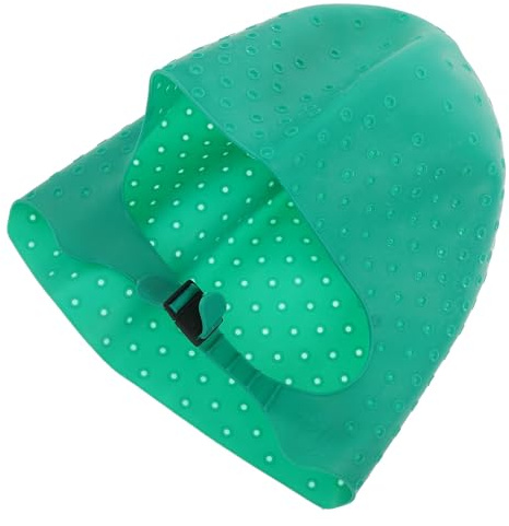 OSALADI Cuffia per Tintura Chioma con Aghi in Metallo Verde Riutilizzabile in Silicone senza Cuciture per Meches per Uso Domestico e Fai da Te