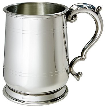Wentworth Bierkrug aus Zinn im jakobinischen Design Handgefertigt, elegantes englisches Fassungsvermögen von 1 Pint, Geschenk für Bierliebhaber, britische Handwerkskunst, zeitloser klassischer Krug