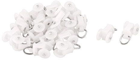 sourcing map 20pcs Glisseur Rail Rideaux Roulette Crochet Roue Gris dia12mm | Rideaux Coulissant Poulie pour Fenêtre Voilage anneau pivotant Rouleaux