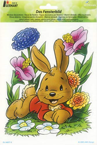 HEITMANN DECO für Ostern und Frühling zum Dekorieren (Folie, Fensterbild Hase)