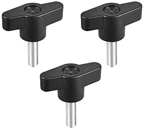 sourcing map 3 Stück Sternschraube Sternkopf Sterngriff M6 x 20 mm | Klemmknopf Außengewinde T-Form