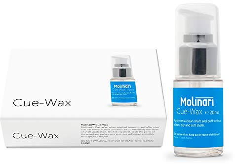 Molinari Microcell Queue-Wachs, schmutzabweisende Formel, Carom, Billard, Billard, Queue, Holzschaft, Poren, Versiegelung, flüssiges Wachs, Luxus-Wartung, Billardzubehör, 20 ml